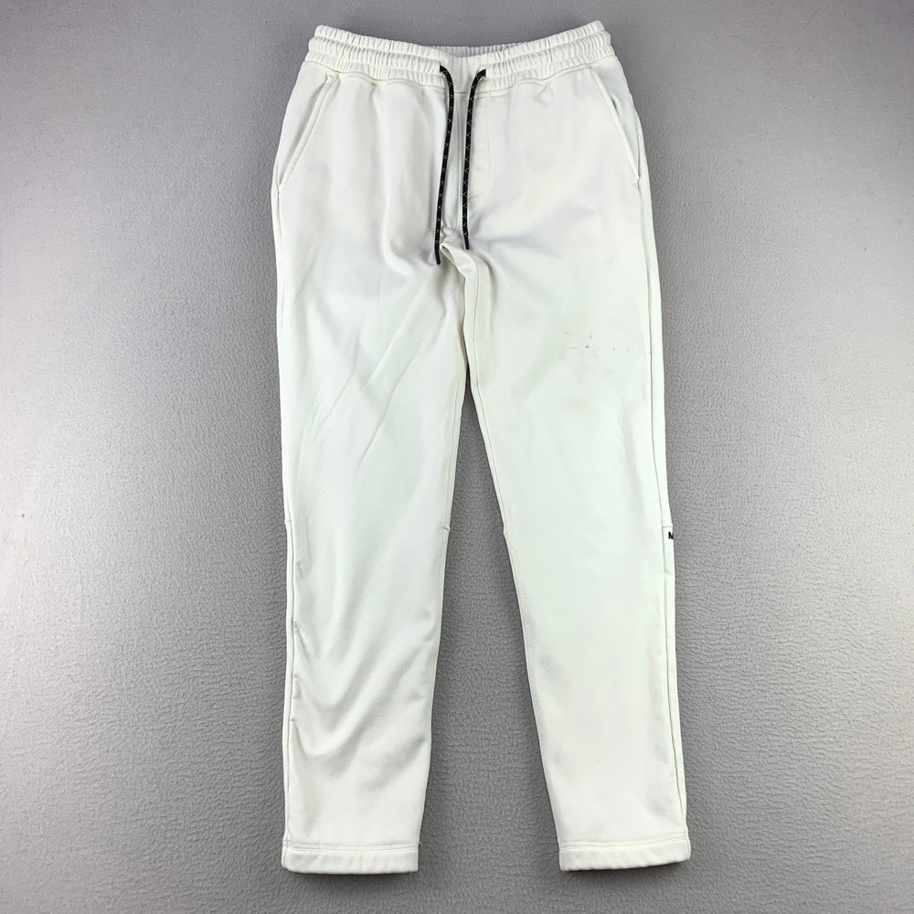 Municipal Sport Utility Joggers Mens Small White Fleece Sweatpants Lounge Comfy